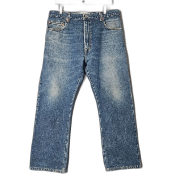 2003 VTG Levi's 517 Bootcut 36X29 Faded Thighs Zip Fly Distressed Hems Mexico - Picture 1 of 12